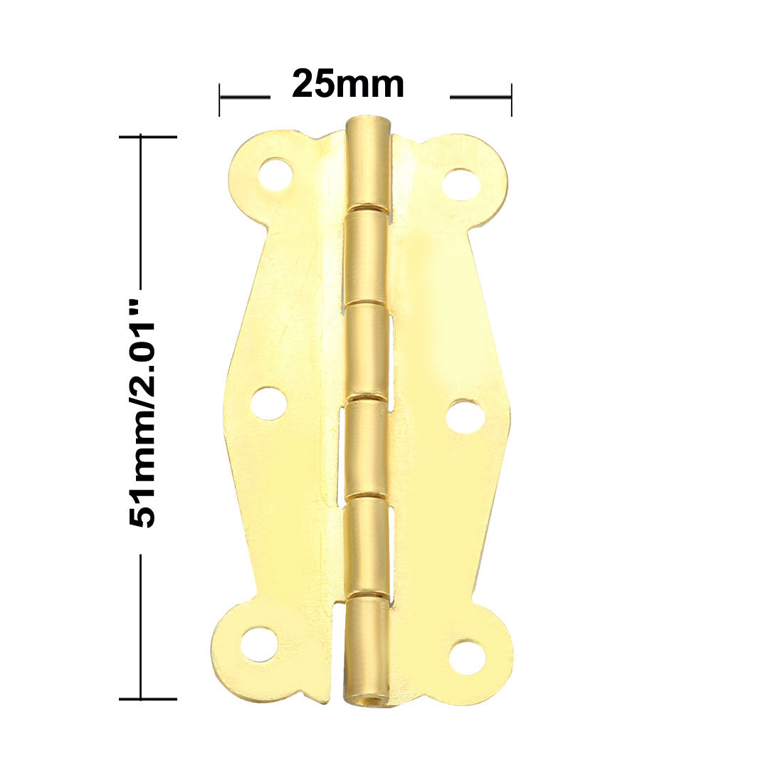 uxcell Uxcell 2.01" Golden Hinges Butterfly Shape Hinge Replacement with Screws 10pcs