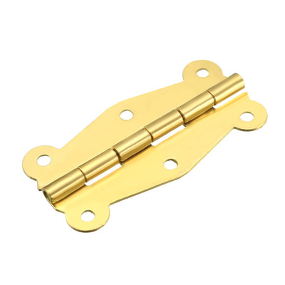 Harfington Uxcell 2.01" Golden Hinges Butterfly Shape Hinge Replacement with Screws 10pcs