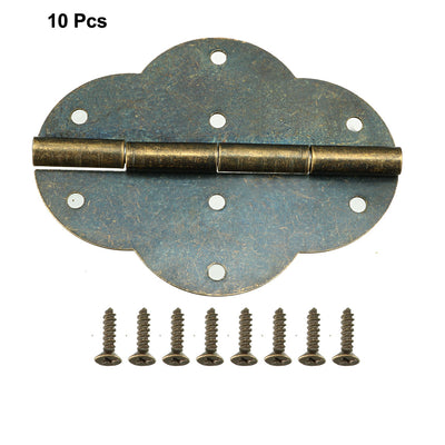 Harfington Uxcell 2.7" Antique Bronze Hinges Retro Butterfly Shape Hinge Replacement with Screws 10pcs