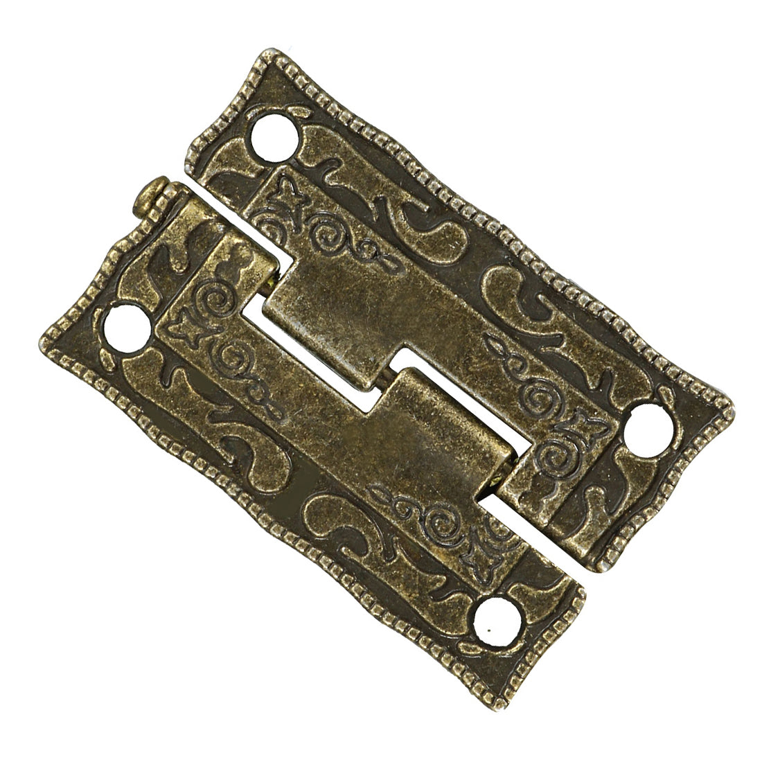 uxcell Uxcell 1.4" Antique Bronze Hinges Retro Carved Hinge Replacement with Screws 2pcs