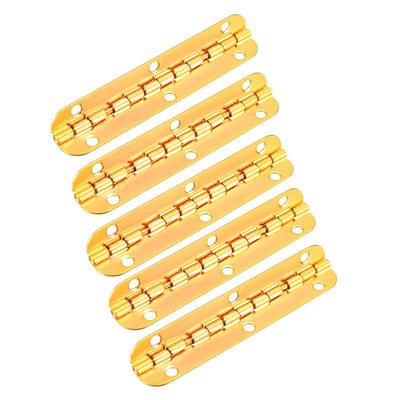 Harfington Uxcell 2.56" Golden Hinges Butterfly Shape Hinge Replacement with Screws 5pcs