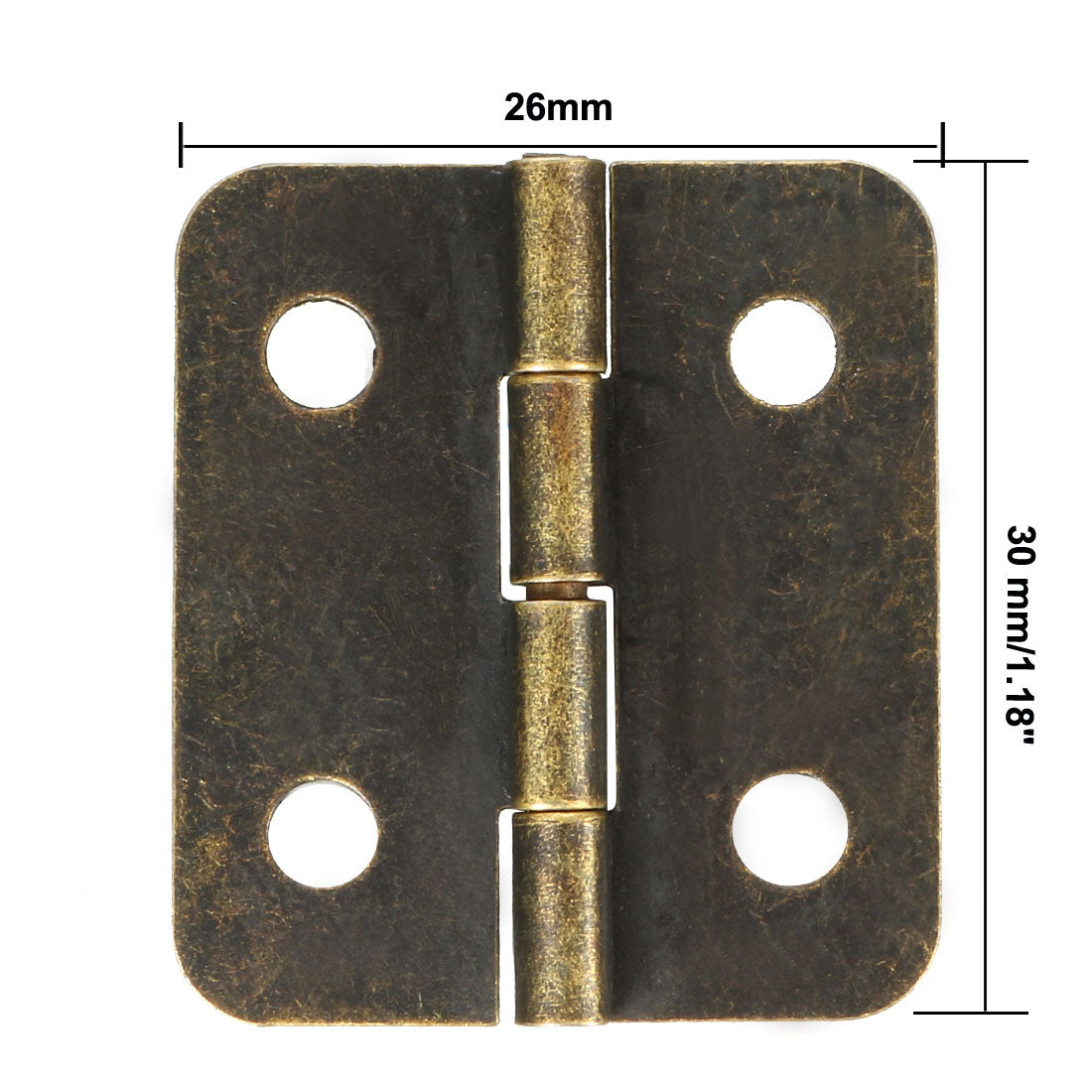 uxcell Uxcell 1.18" Antique Bronze Hinges Retro Mini Hinge Replacement with Screws 10pcs