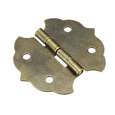 Harfington Uxcell 1.12" Antique Bronze Hinges Retro Mini Hinge Replacement with Screws 8pcs