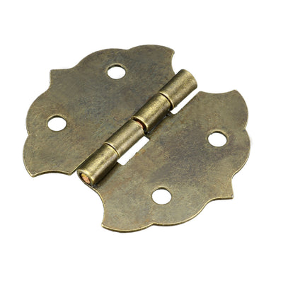 Harfington Uxcell 1.12" Antique Bronze Hinges Retro Mini Hinge Replacement with Screws 8pcs