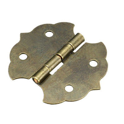 Harfington Uxcell 1.12" Antique Bronze Hinges Retro Mini Hinge Replacement with Screws 10pcs