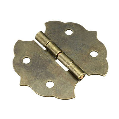 Harfington Uxcell 1.12" Antique Bronze Hinges Retro Mini Hinge Replacement with Screws 10pcs