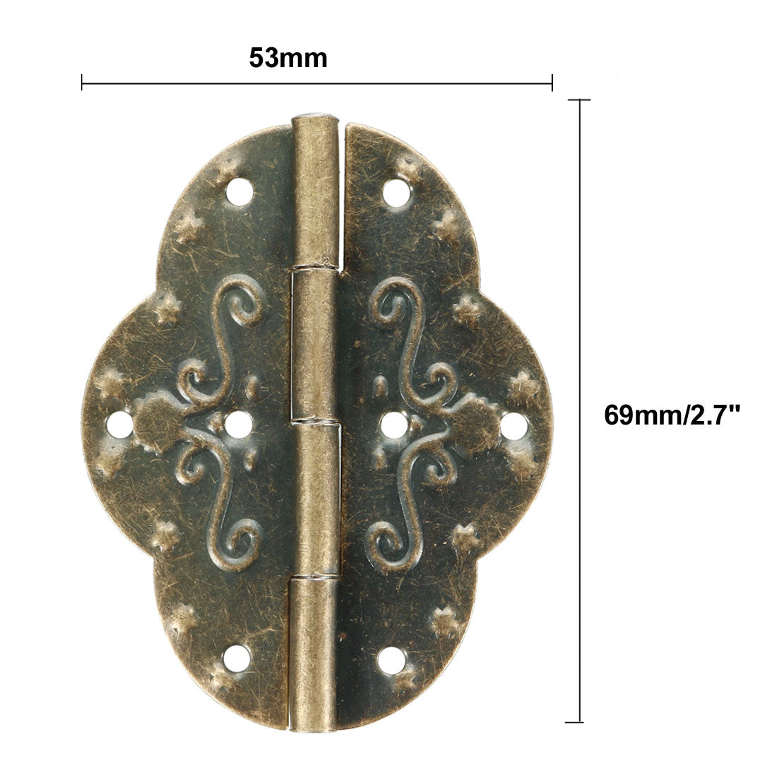 uxcell Uxcell 2.7" Antique Bronze Hinges Retro Butterfly Shape Hinge Replacement with Screws 6pcs