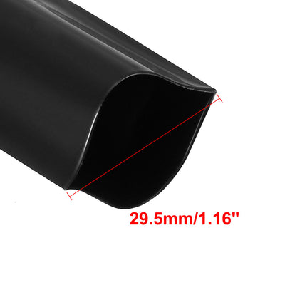 Harfington Uxcell PVC Heat Shrink Tubing 29.5mm Flat Width Heat Shrink Wrap Tube Black