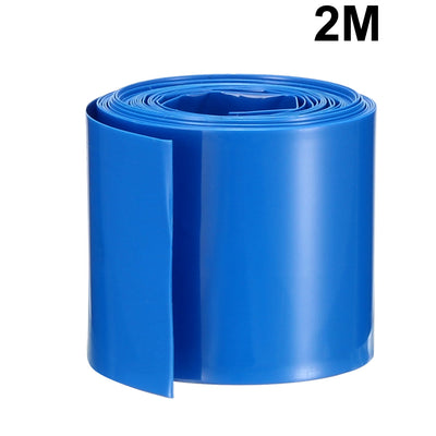 Harfington Uxcell PVC Heat Shrink Tubing 29.5mm Flat Width Heat Shrink Wrap Tube for 18650 2 Meters Length Blue