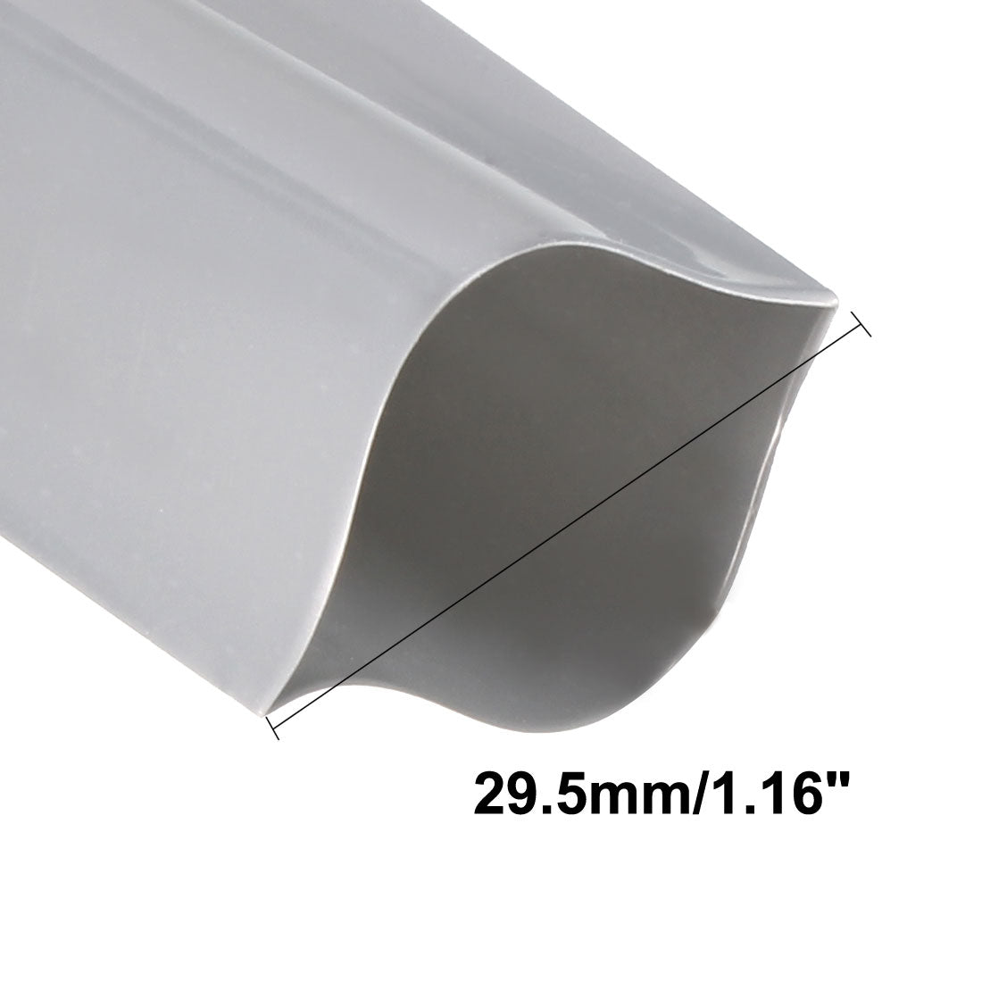 uxcell Uxcell PVC Heat Shrink Tubing 29.5mm Flat Width Heat Shrink Wrap Tube Gray