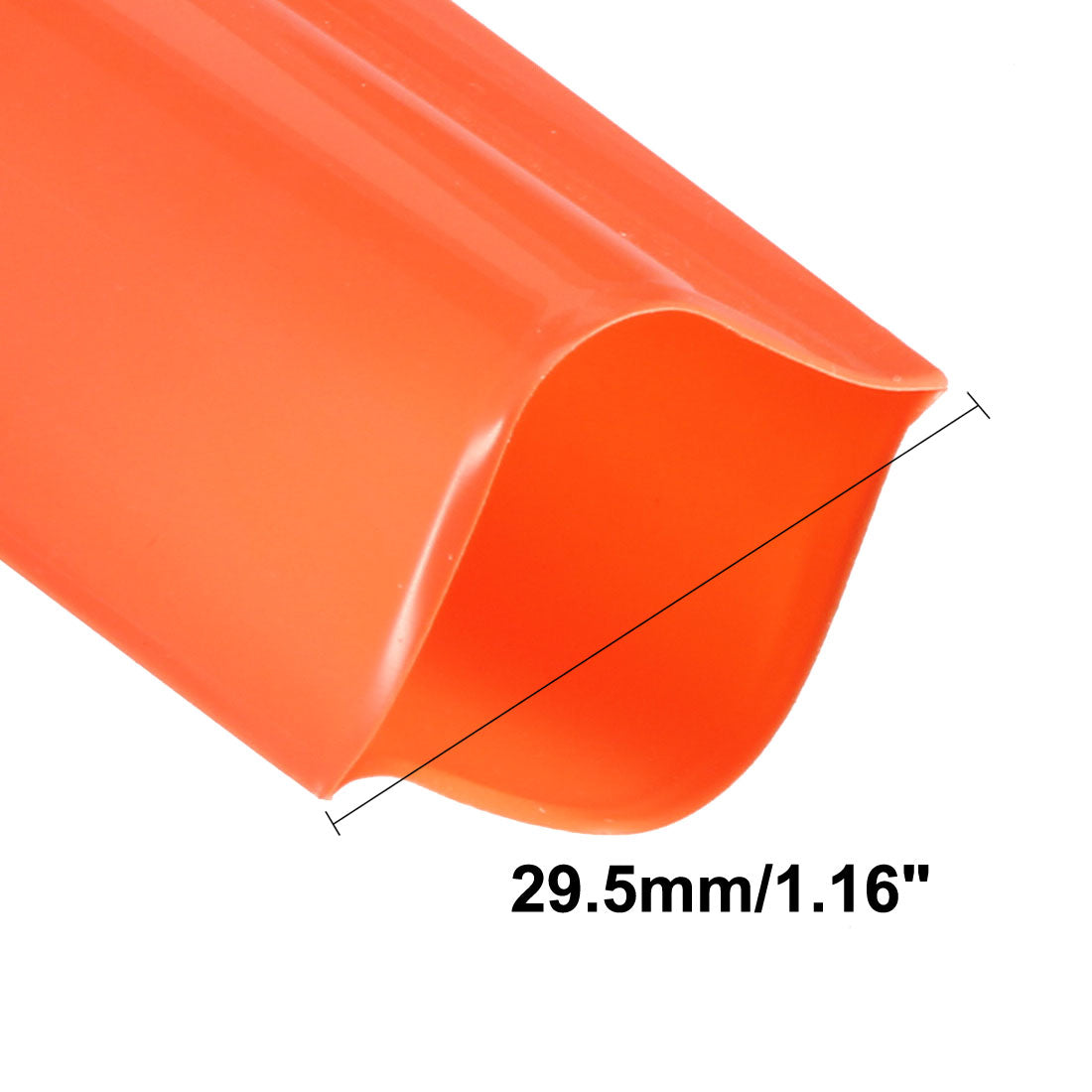 uxcell Uxcell PVC Heat Shrink Tubing 29.5mm Flat Width Heat Shrink Wrap Tube for 18650 2 Meters Length Orange