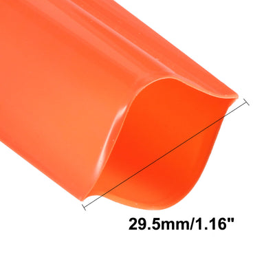 Harfington Uxcell PVC Heat Shrink Tubing 29.5mm Flat Width Heat Shrink Wrap Tube for 18650 2 Meters Length Orange