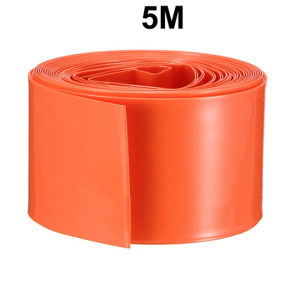 Harfington Uxcell PVC Heat Shrink Tubing 29.5mm Flat Width Heat Shrink Wrap Tube for 18650 5 Meter Length Orange