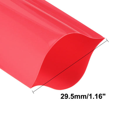 Harfington Uxcell PVC Heat Shrink Tubing 29.5mm Flat Width Heat Shrink Wrap Tube for 18650 5 Meter Length Red