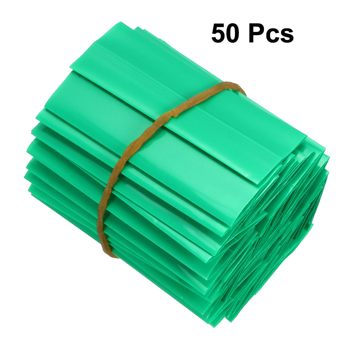 uxcell Uxcell PVC Heat Shrink Tubing 17mm Flat AAA Power Supply 48mm Length, Green, 50pcs