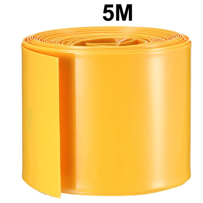 Harfington Uxcell PVC Heat Shrink Tubing 43mm Flat for Power Supplies 5 Meters Length, Yellow