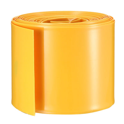 Harfington Uxcell PVC Heat Shrink Tubing 43mm Flat for Power Supplies 5 Meters Length, Yellow