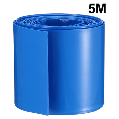 Harfington Uxcell PVC Heat Shrink Tubing 43mm Flat Width Heat Shrink Wrap Tube for 26650 Power Supplies 5 Meters Length, Blue