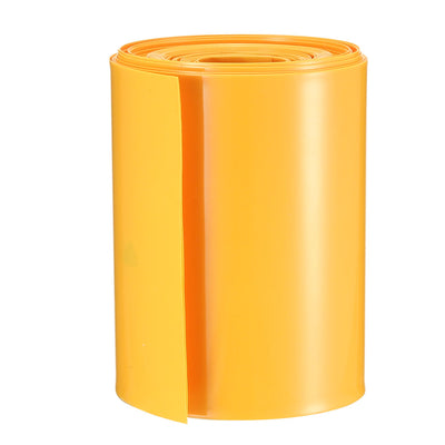 Harfington Uxcell PVC Heat Shrink Tubing 65mm Flat for AA Power Supplies 5 Meters Length, Yellow