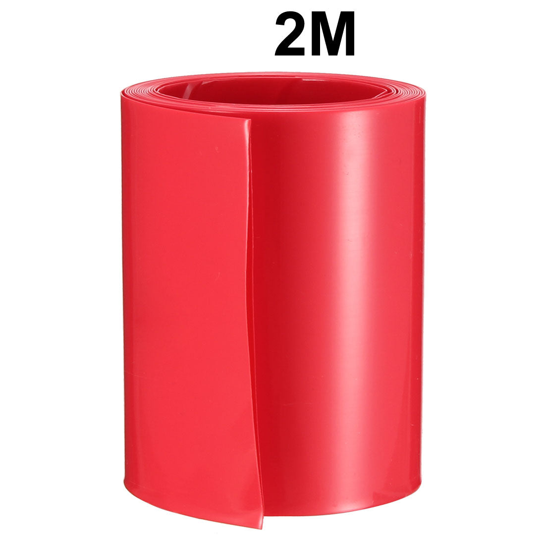 uxcell Uxcell PVC Heat Shrink Tubing 70mm Flat Width Heat Shrink Wrap Tube for 18650 Power Supplies 2 Meter Length, Red