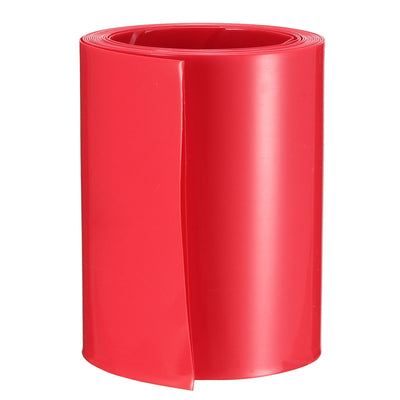 Harfington Uxcell PVC Heat Shrink Tubing 70mm Flat Width Heat Shrink Wrap Tube for 18650 Power Supplies 2 Meter Length, Red