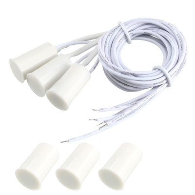 Harfington Uxcell 3pcs RC-33 NO Recessed Wired Security Window Door Contact Sensor Alarm Magnetic Reed Switch White