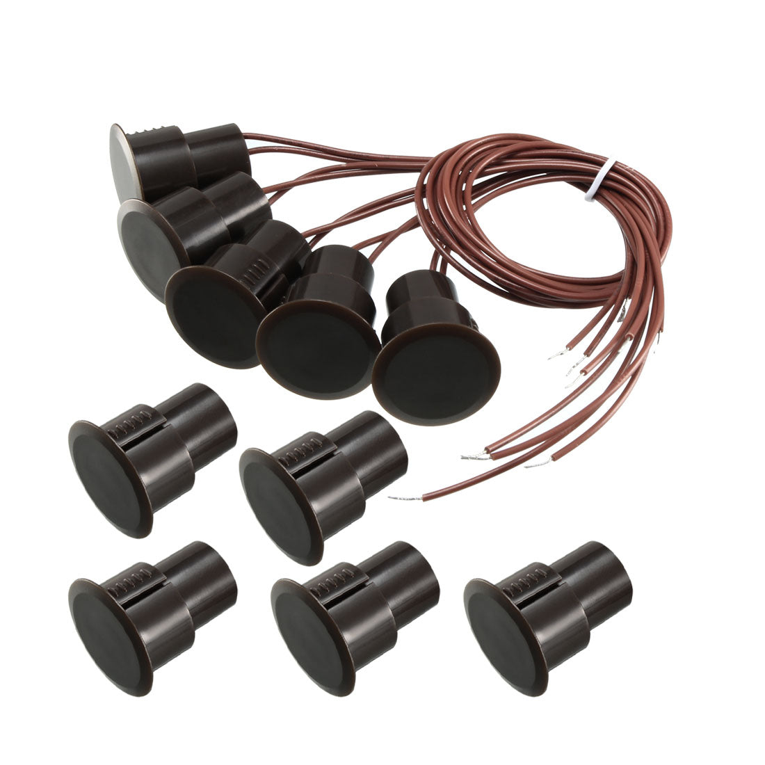 uxcell Uxcell 5pcs RC-36 NC Recessed Wired Security Window Door Contact Sensor Alarm Magnetic Reed Switch Brown