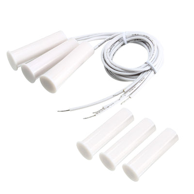 Harfington Uxcell 3pcs RC-35 NC Recessed Wired Security Window Gate Contact Sensor Alarm Magnetic Reed Switch White