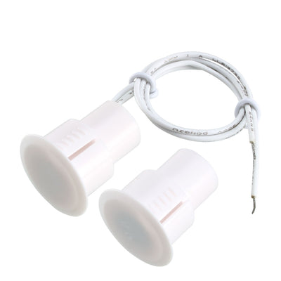 Harfington Uxcell RC-36 NC Recessed Wired Security Window Door Contact Sensor Alarm Magnetic Reed Switch White