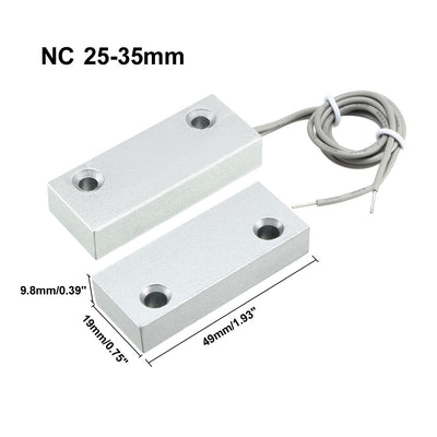 Harfington Uxcell MC-52 NC Alarm Security Rolling Gate Garage Door Contact Magnetic Reed Switch Silver Gray