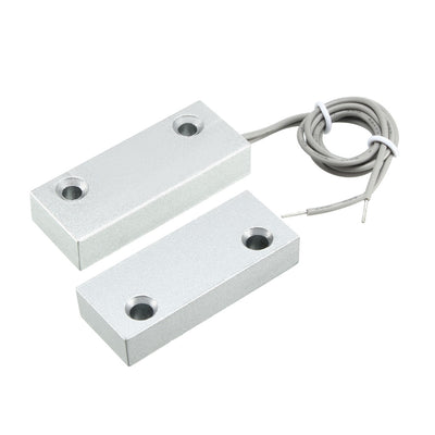 Harfington Uxcell MC-52 NC Alarm Security Rolling Gate Garage Door Contact Magnetic Reed Switch Silver Gray