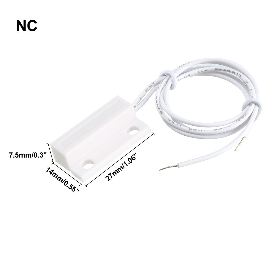 uxcell Uxcell MC-38 Surface Mount Wired NC Door Sensor Alarm Magnetic Reed Switch White 2pcs