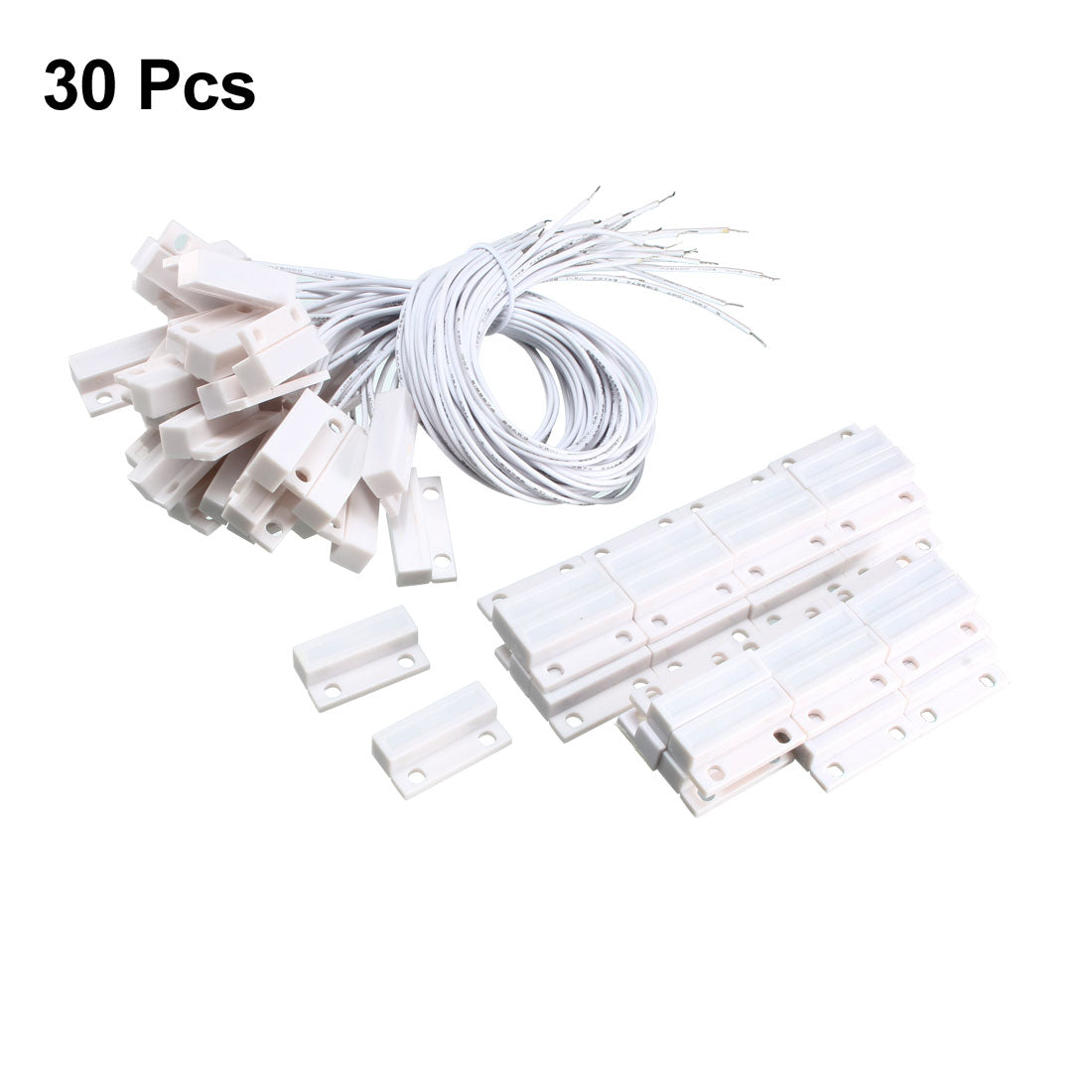 uxcell Uxcell 30pcs MC-38 Surface Mount Wired NC Door Sensor Alarm Magnetic Reed Switch White