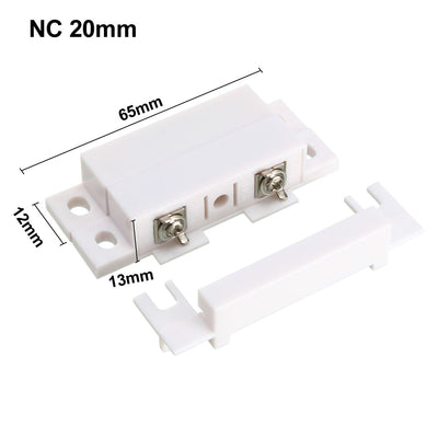 Harfington Uxcell 2pcs MC-31 Surface Mount Wired NC Door Contact Sensor Alarm Magnetic Reed Switch White