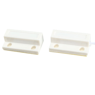 Harfington Uxcell 2pcs MC-38 Surface Mount Wired NO Door Sensor Alarm Magnetic Reed Switch White