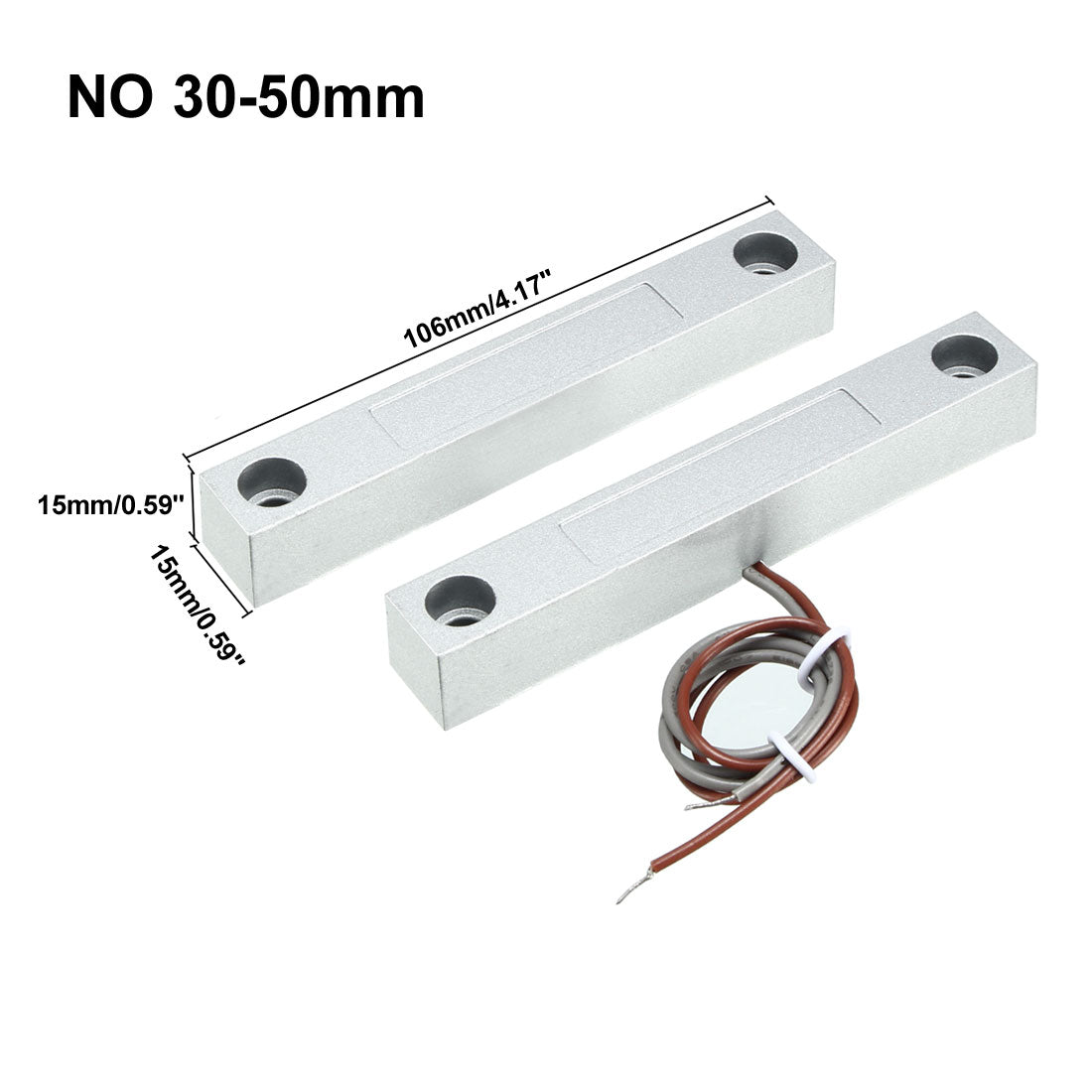 uxcell Uxcell MC-58 NO Alarm Security Rolling Gate Garage Door Contact Magnetic Reed Switch Silver Gray