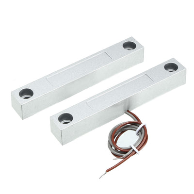 Harfington Uxcell MC-58 NO Alarm Security Rolling Gate Garage Door Contact Magnetic Reed Switch Silver Gray