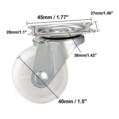 Harfington Uxcell 4Stk. Kaster Rad (2 Stk drehbar, 2 Stk fest) PP Oben Platte montiert 40mm DE de