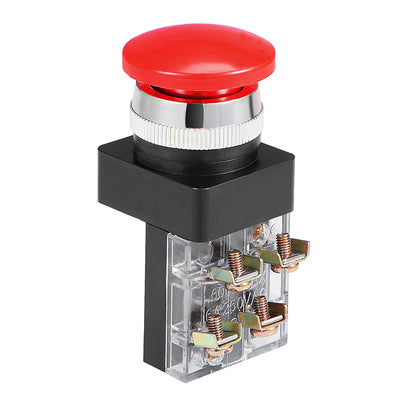 Harfington Uxcell 25mm Mounting Hole Momentary Push Button Switch Red DPST