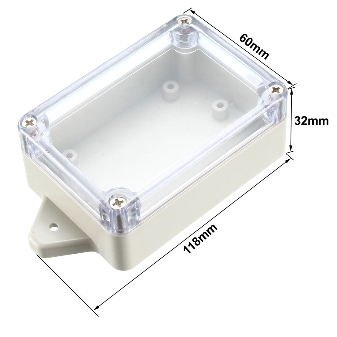 uxcell Uxcell 118*60*32mm Electronic Waterproof IP65 Sealed ABS Plastic DIY Junction Box Enclosure Case Clear