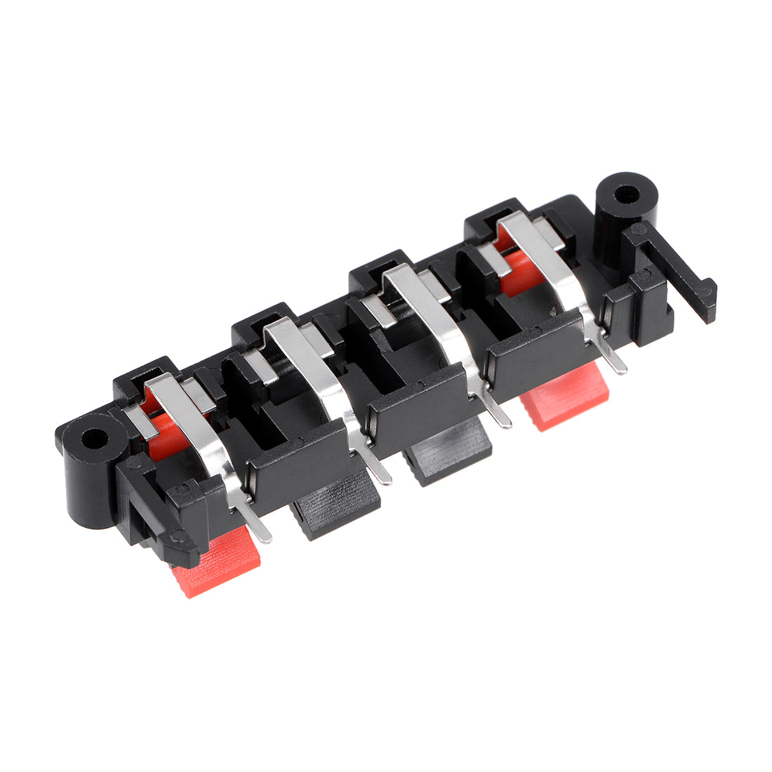 uxcell Uxcell 5pcs 4 Way Jack Socket Spring Push Release Connector Speaker Terminal Strip Block 64mm x 25mm