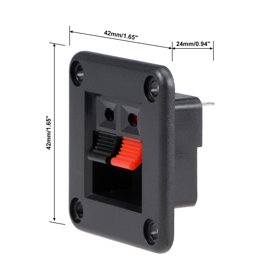 uxcell Uxcell 2 Way Jack Socket Spring Push Release Connector Speaker Terminal Strip Block 42 x 42 x 24mm