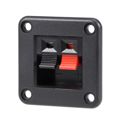 Harfington Uxcell 2 Way Jack Socket Spring Push Release Connector Speaker Terminal Strip Block 42 x 42 x 24mm