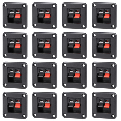 Harfington Uxcell 16pcs 2 Way Jack Socket Spring Push Release Connector Speaker Terminal Strip Block