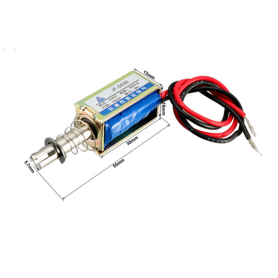 Harfington Uxcell JF-0530 DC 6V 300mA 5N 10mm Pull Type Open Frame Linear Motion Solenoid Electromagnet