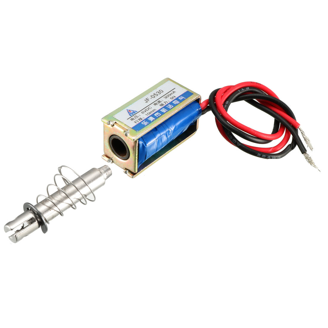 uxcell Uxcell JF-0530 DC 6V 300mA 5N 10mm Pull Type Open Frame Linear Motion Solenoid Electromagnet