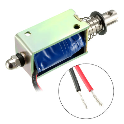 Harfington Uxcell JF-0730B DC 6V 300mA 5N 10mm Pull Push Type Open Frame Linear Motion Solenoid Electromagnet