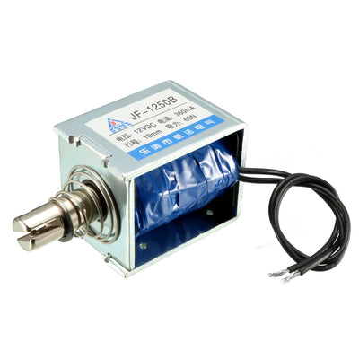 Harfington Uxcell DC12V 60N 10mm 360mA Ziehen Drücken Typ Offenrahmen Linear Motion Solenoid Elektromagnet