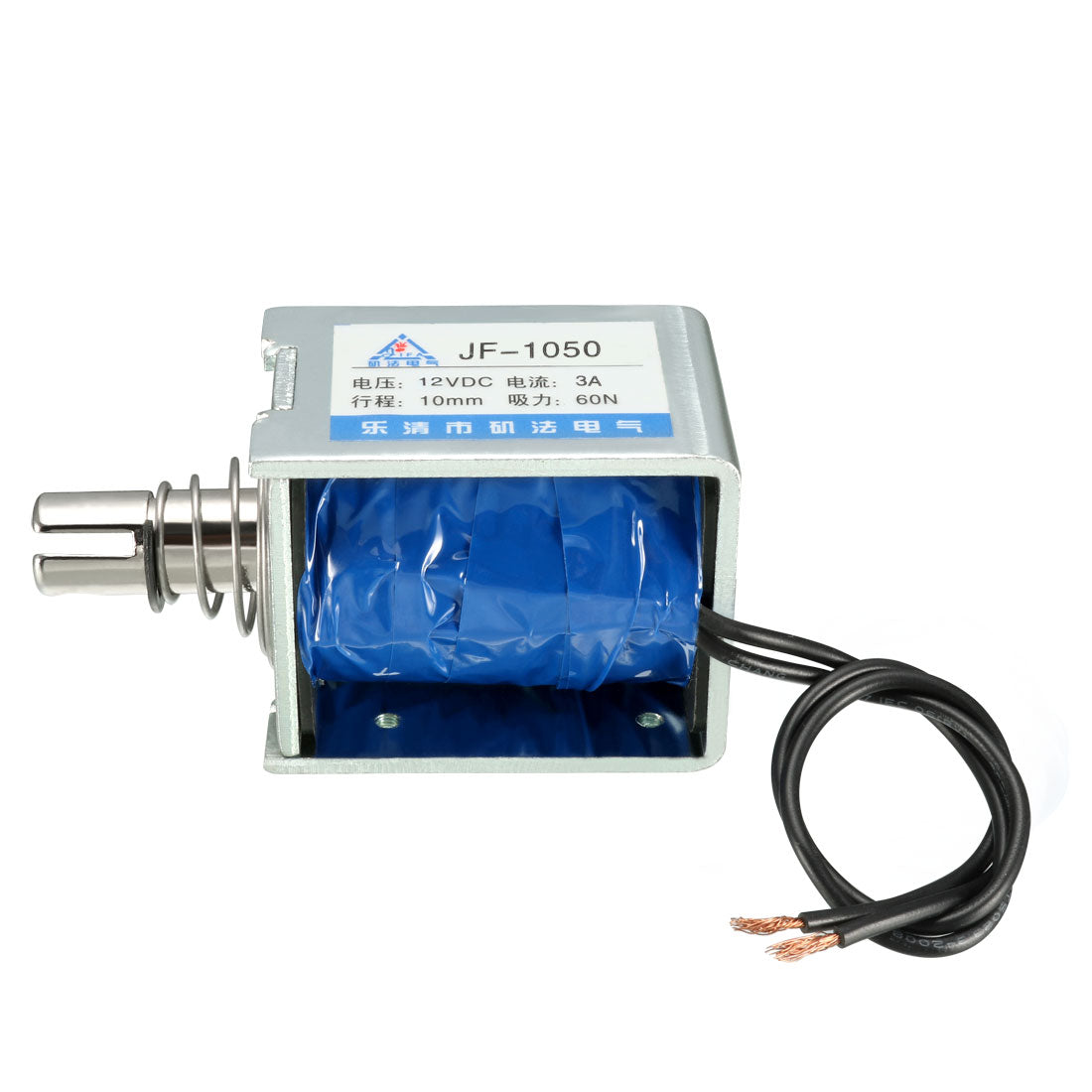 uxcell Uxcell JF-1050 DC 12V 3A 60N 10mm Pull Type Open Frame Linear Motion Solenoid Electromagnet