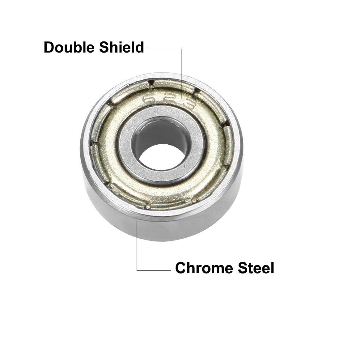 uxcell Uxcell Deep Groove Ball Bearings Z2 Double Shield Chrome Steel